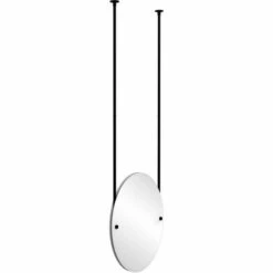 Allied Brass Oval Frameless Ceiling Hung Mirror -Allied Brass Shop ai ch91 bkm s3