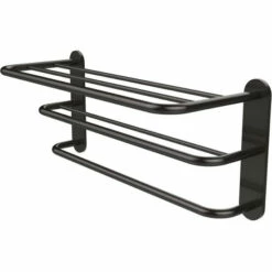 Allied Brass Hotel Collection 3-Tier Hotel Shelf W/Towel Rack 18 Allied Brass Hotel Collection 3-Tier Hotel Shelf W/Towel Rack -Allied Brass Shop ai htl3 orb s3
