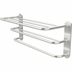 Allied Brass Hotel Collection 3-Tier Hotel Shelf W/Towel Rack 24 Allied Brass Hotel Collection 3-Tier Hotel Shelf W/Towel Rack -Allied Brass Shop ai htl3 sch s3