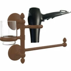 Allied Brass Monte Carlo Collection Combination Towel Bar, Tumbler Holder, And Hair Dryer Support