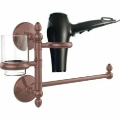 Allied Brass Monte Carlo Collection Combination Towel Bar, Tumbler Holder, And Hair Dryer Support -Allied Brass Shop ai mcgtbd1 ca s3