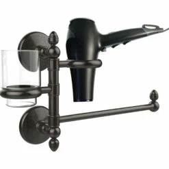 Allied Brass Monte Carlo Collection Combination Towel Bar, Tumbler Holder, And Hair Dryer Support -Allied Brass Shop ai mcgtbd1 orb s3