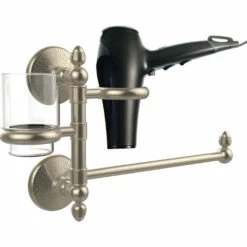 Allied Brass Monte Carlo Collection Combination Towel Bar, Tumbler Holder, And Hair Dryer Support -Allied Brass Shop ai mcgtbd1 pew s3