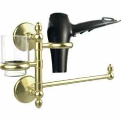 Allied Brass Monte Carlo Collection Combination Towel Bar, Tumbler Holder, And Hair Dryer Support -Allied Brass Shop ai mcgtbd1 sbr s3
