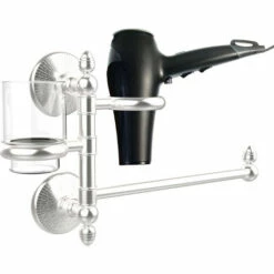 Allied Brass Monte Carlo Collection Combination Towel Bar, Tumbler Holder, And Hair Dryer Support -Allied Brass Shop ai mcgtbd1 sch s3
