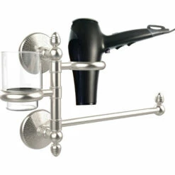 Allied Brass Monte Carlo Collection Combination Towel Bar, Tumbler Holder, And Hair Dryer Support -Allied Brass Shop ai mcgtbd1 sn s3