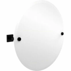 Montero Collection Contemporary Frameless Round Tilt Mirror With Beveled Edge By Allied Brass -Allied Brass Shop ai mt90 bkm s3