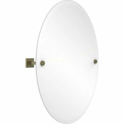 Montero Collection Contemporary Frameless Round Tilt Mirror With Beveled Edge By Allied Brass