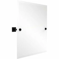 Montero Collection Contemporary Frameless Rectangular Tilt Mirror With Beveled Edge By Allied Brass -Allied Brass Shop ai mt92 bkm s3