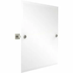 Montero Collection Contemporary Frameless Rectangular Tilt Mirror With Beveled Edge By Allied Brass -Allied Brass Shop ai mt92 pni s3
