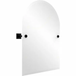 Montero Collection Contemporary Frameless Arched Top Tilt Mirror With Beveled Edge By Allied Brass -Allied Brass Shop ai mt94 bkm s3