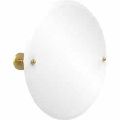 Prestige Skyline Collection Frameless Round Tilt Mirror With Beveled Edge By Allied Brass -Allied Brass Shop ai p1090 pb s3