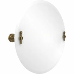 Retro Dot Collection Frameless Round Tilt Mirror With Beveled Edge By Allied Brass -Allied Brass Shop ai rd90 bbr s3