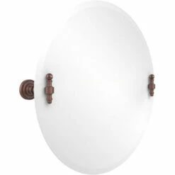 Retro Dot Collection Frameless Round Tilt Mirror With Beveled Edge By Allied Brass -Allied Brass Shop ai rd90 ca s3