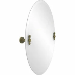 Retro Dot Collection Frameless Round Tilt Mirror With Beveled Edge By Allied Brass