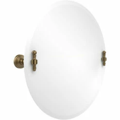 Retro Wave Collection Frameless Round Tilt Mirror With Beveled Edge By Allied Brass -Allied Brass Shop ai rw90 bbr s3