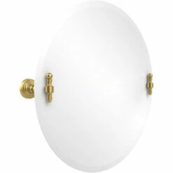 Retro Wave Collection Frameless Round Tilt Mirror With Beveled Edge By Allied Brass -Allied Brass Shop ai rw90 pb s3