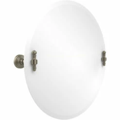 Retro Wave Collection Frameless Round Tilt Mirror With Beveled Edge By Allied Brass -Allied Brass Shop ai rw90 pew s3