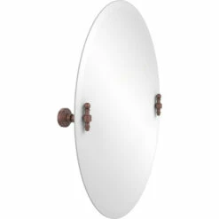 Retro Wave Collection Frameless Round Tilt Mirror With Beveled Edge By Allied Brass -Allied Brass Shop ai rw91 ca s3