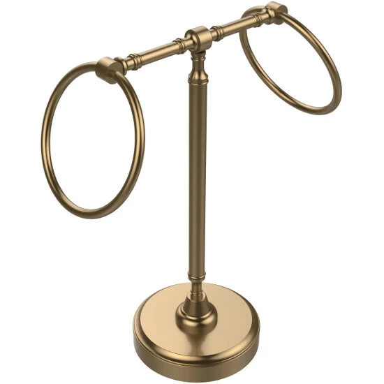 Allied Brass Retro-Wave Collection Guest Towel Holder With Two Rings 2 Allied Brass Retro-Wave Collection Guest Towel Holder With Two Rings - Image 2