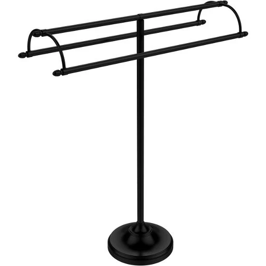 Free Standing Double Arm Towel Holder With Pedestal Base By Allied Brass 3 Free Standing Double Arm Towel Holder With Pedestal Base By Allied Brass - Image 3