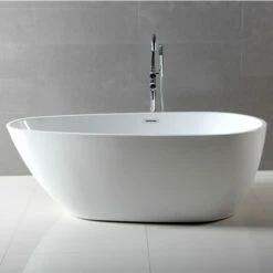 Alfi Brand 59" Oval Acrylic Free Standing Soaking Bathtub In White Or Black -Allied Brass Shop alf ab8861 4 s3