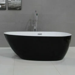 Alfi Brand 59" Oval Acrylic Free Standing Soaking Bathtub In White Or Black -Allied Brass Shop alf ab8862 main s3
