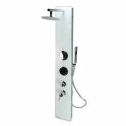 Alfi Brand Glass Shower Panel With 2 Body Sprays And Rain Shower Head In White Or Black -Allied Brass Shop alf absp50w 6 s3