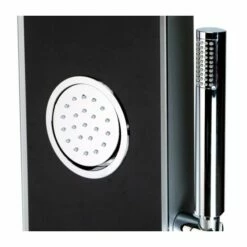 Alfi Brand Glass Shower Panel With 2 Body Sprays And Rain Shower Head In White Or Black -Allied Brass Shop alf absp55b 1 s3