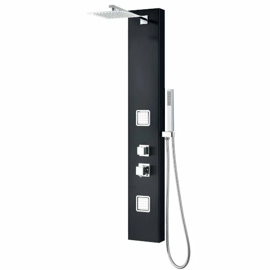 Alfi Brand Aluminum Shower Panel With 2 Body Sprays And Rain Shower Head In White Or Black 1 Alfi Brand Aluminum Shower Panel With 2 Body Sprays And Rain Shower Head In White Or Black