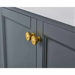 Ancerre Designs Adeline 60'' Double Sink Bath Vanity In White With Italian Carrara White Marble Vanity Top And (2) White Undermount Farmhouse Basin With Gold Hardware, 60''W X 20-1/2''D X 34-5/8''H 35 Ancerre Designs Adeline 60'' Double Sink Bath Vanity In White With Italian Carrara White Marble Vanity Top And (2) White Undermount Farmhouse Basin With Gold Hardware, 60''W X 20-1/2''D X 34-5/8''H -Allied Brass Shop anc vts adeline 60 sg cw gd hardware s3