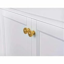 Ancerre Designs Adeline 60'' Double Sink Bath Vanity In White With Italian Carrara White Marble Vanity Top And (2) White Undermount Farmhouse Basin With Gold Hardware, 60''W X 20-1/2''D X 34-5/8''H 27 Ancerre Designs Adeline 60'' Double Sink Bath Vanity In White With Italian Carrara White Marble Vanity Top And (2) White Undermount Farmhouse Basin With Gold Hardware, 60''W X 20-1/2''D X 34-5/8''H -Allied Brass Shop anc vts adeline 60 w cw gd hardware s3