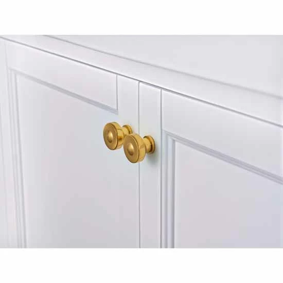 Ancerre Designs Adeline 60'' Double Sink Bath Vanity In White With Italian Carrara White Marble Vanity Top And (2) White Undermount Farmhouse Basin With Gold Hardware, 60''W X 20-1/2''D X 34-5/8''H 8 Ancerre Designs Adeline 60'' Double Sink Bath Vanity In White With Italian Carrara White Marble Vanity Top And (2) White Undermount Farmhouse Basin With Gold Hardware, 60''W X 20-1/2''D X 34-5/8''H - Image 8