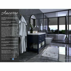 Ancerre Designs Elizabeth 48'' Wide Bath Vanity Available In Multiple Finishes With Vanity Top And White Undermount Basin -Allied Brass Shop anc vts elizabeth 48 hb cw gd info 1 s3
