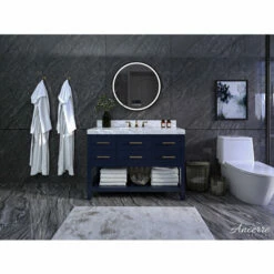 Ancerre Designs Elizabeth 48'' Wide Bath Vanity Available In Multiple Finishes With Vanity Top And White Undermount Basin