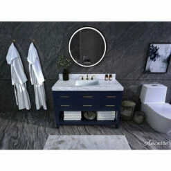Ancerre Designs Elizabeth 48'' Wide Bath Vanity Available In Multiple Finishes With Vanity Top And White Undermount Basin -Allied Brass Shop anc vts elizabeth 48 hb cw gd 3 s3