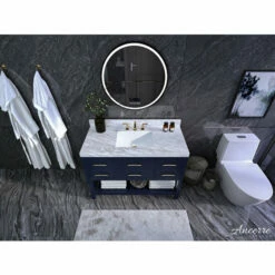 Ancerre Designs Elizabeth 48'' Wide Bath Vanity Available In Multiple Finishes With Vanity Top And White Undermount Basin -Allied Brass Shop anc vts elizabeth 48 hb cw gd 4 s3