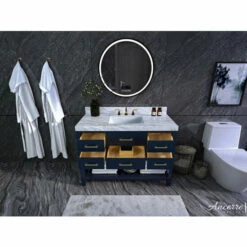 Ancerre Designs Elizabeth 48'' Wide Bath Vanity Available In Multiple Finishes With Vanity Top And White Undermount Basin -Allied Brass Shop anc vts elizabeth 48 hb cw gd 5 s3