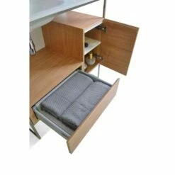 Ancerre Designs Tory 24'' Bath Vanity Set In Natural Walnut With White Matte Seamless Solid Surface Sink Top And Mirror -Allied Brass Shop anc vtsm tory 48 nw mw close s3