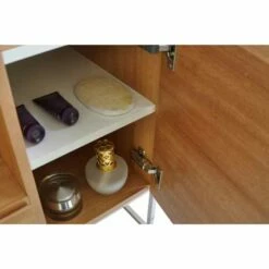 Ancerre Designs Tory 24'' Bath Vanity Set In Natural Walnut With White Matte Seamless Solid Surface Sink Top And Mirror -Allied Brass Shop anc vtsm tory 48 nw mw close2 s3