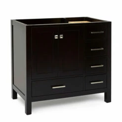 ARIEL Cambridge 36'' Left Or Right Offset Single Sink Base Vanity Cabinet In Multiple Finishes, 36''W X 21-1/2''D X 33-1/2''H -Allied Brass Shop ari a037s l bc esp noalternateimageview1 s3