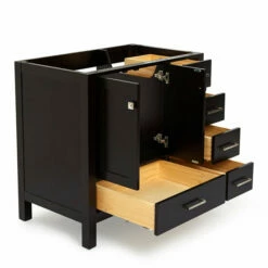 ARIEL Cambridge 36'' Left Or Right Offset Single Sink Base Vanity Cabinet In Multiple Finishes, 36''W X 21-1/2''D X 33-1/2''H -Allied Brass Shop ari a037s l bc esp noalternateimageview3 s3