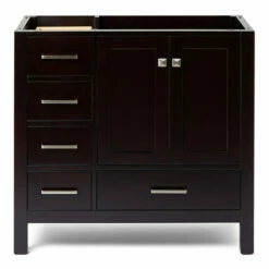 ARIEL Cambridge 36'' Left Or Right Offset Single Sink Base Vanity Cabinet In Multiple Finishes, 36''W X 21-1/2''D X 33-1/2''H -Allied Brass Shop ari a037s r bc esp noproductimage s3