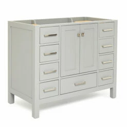 ARIEL Cambridge 42'' Single Sink Vanity Cabinet In Multiple Finishes, 42''W X 21-1/2''D X 33-1/2''H -Allied Brass Shop ari a043s bc gry noalternateimageview1 s3