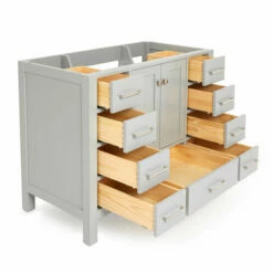 ARIEL Cambridge 42'' Single Sink Vanity Cabinet In Multiple Finishes, 42''W X 21-1/2''D X 33-1/2''H -Allied Brass Shop ari a043s bc gry noalternateimageview3 s3