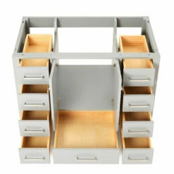 ARIEL Cambridge 42'' Single Sink Vanity Cabinet In Multiple Finishes, 42''W X 21-1/2''D X 33-1/2''H -Allied Brass Shop ari a043s bc gry noalternateimageview4 s3