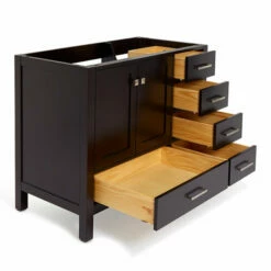 ARIEL Cambridge 42'' Left Or Right Offset Single Sink Vanity Cabinet In Multiple Finishes, 42''W X 21-1/2''D X 33-1/2''H -Allied Brass Shop ari a043s l bc esp noalternateimageview3 s3