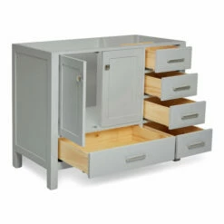 ARIEL Cambridge 42'' Left Or Right Offset Single Sink Vanity Cabinet In Multiple Finishes, 42''W X 21-1/2''D X 33-1/2''H -Allied Brass Shop ari a043s l bc gry noalternateimageview3 s3