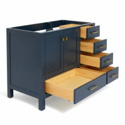 ARIEL Cambridge 42'' Left Or Right Offset Single Sink Vanity Cabinet In Multiple Finishes, 42''W X 21-1/2''D X 33-1/2''H -Allied Brass Shop ari a043s l bc mnb noalternateimageview3 s3