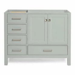 ARIEL Cambridge 42'' Left Or Right Offset Single Sink Vanity Cabinet In Multiple Finishes, 42''W X 21-1/2''D X 33-1/2''H -Allied Brass Shop ari a043s r bc gry noproductimage s3